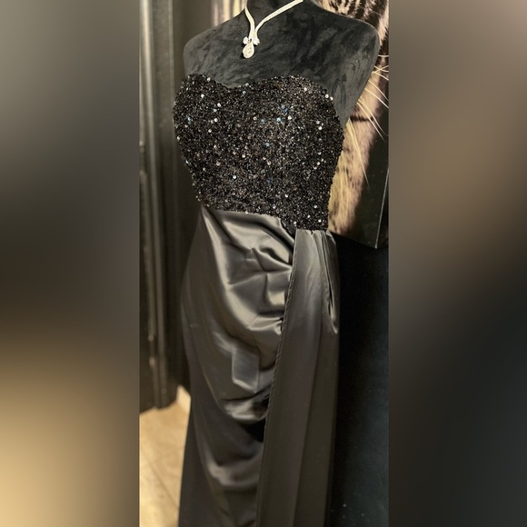 🖤🖤Missord Contrast Sequin Split Thigh Side Draped Formal/Evening Dress🖤SZ L - Picture 13 of 17